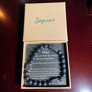 Lava Rock Bead Bracelet For Men Joycuff Gift‎ Adjustable Elastic Stretch Jewelry